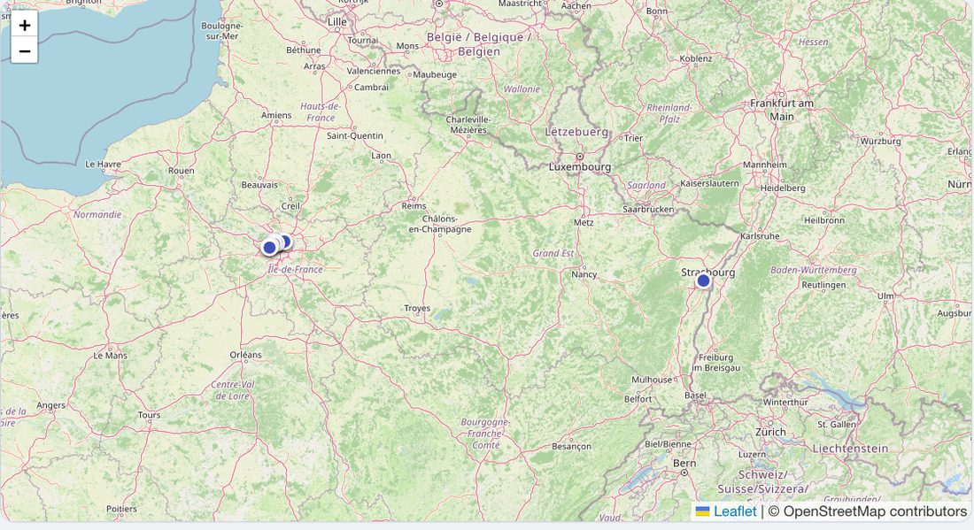 Carte des interventions